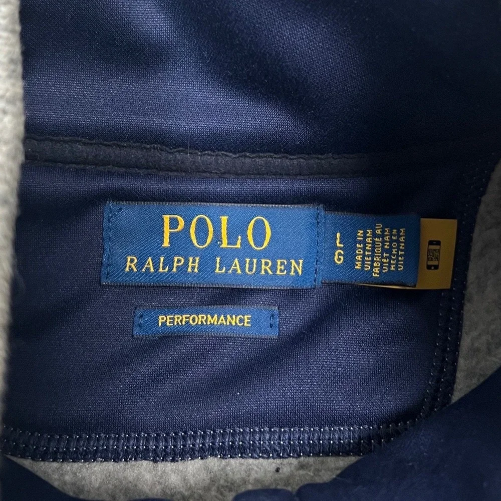 Polo Ralph Lauren Full Zip Sweater Jacket Mens Large Gray Performance Fleece